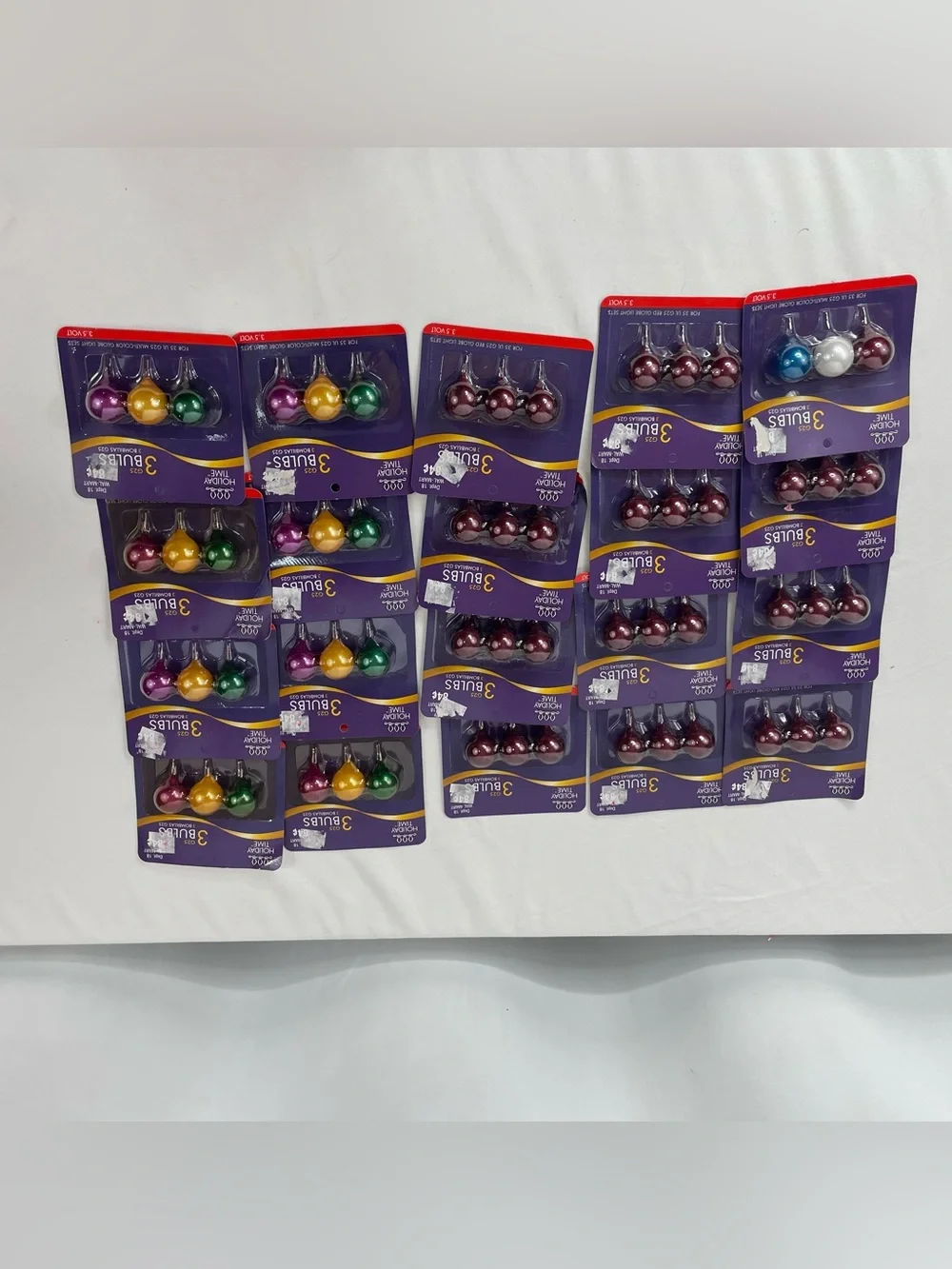 20 Packs Holiday Time G25 3.5V Replacement Christmas Bulbs 60 Bulbs NOS